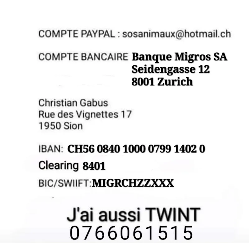 sos animaux a Sion (je ne suis pas vétérinaire) — Tierarzt, Sion, Wallis. Foto 3