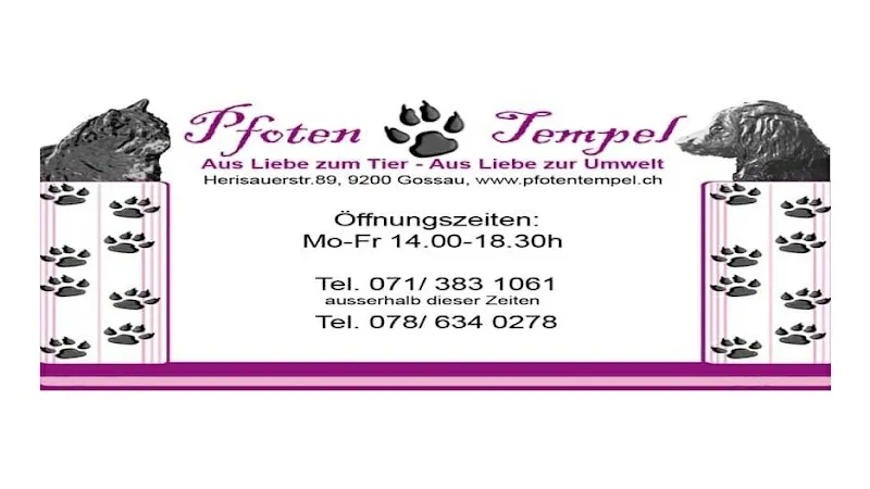 Pfotentempel — Zoofachhandel, Gossau, St. Gallen. Foto 2