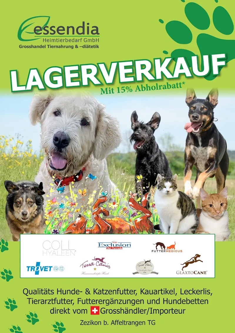 essendia Heimtierbedarf GmbH — Zoofachhandel in Zezikon, Thurgau. Bewertung 5.0/5.