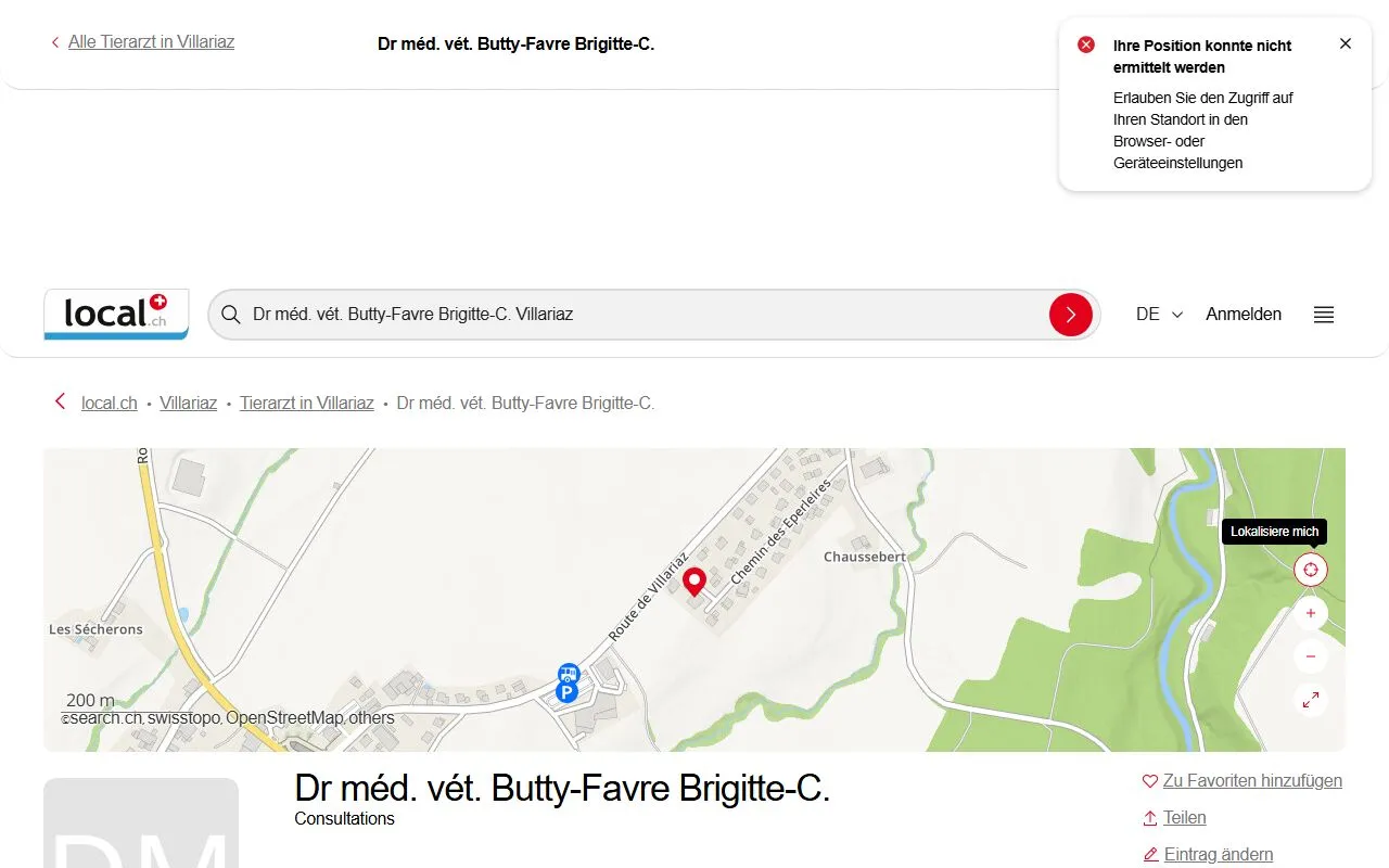 Dr méd. vét. Brigitte Butty — Tierarzt in Villariaz, Freiburg. Bewertung 5.0/5.