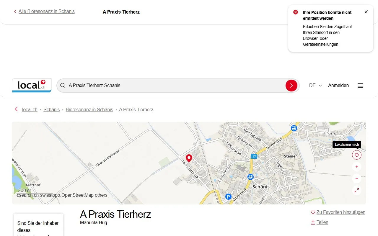 A Praxis Tierherz — Tierdienste in Schänis, St. Gallen. 