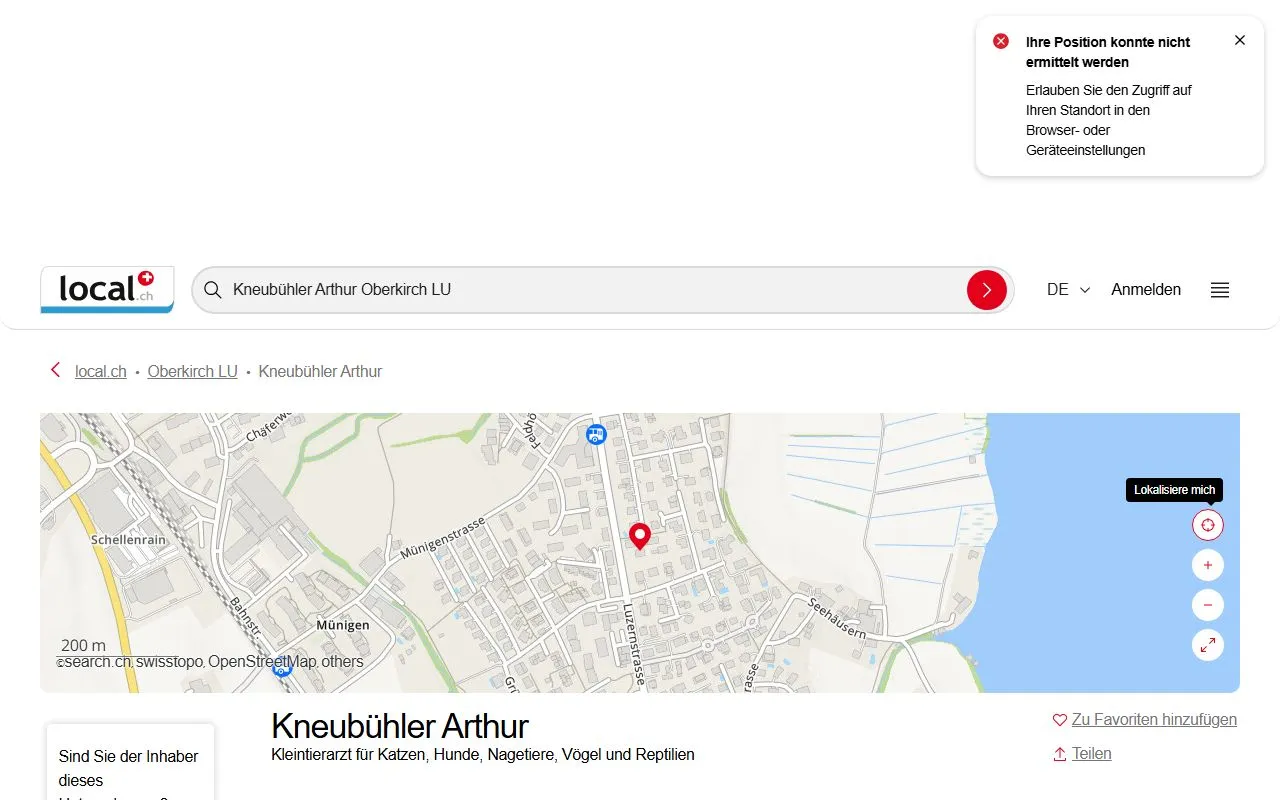 Kneubühler Arthur — Tierarzt in Oberkirch, Luzern. Bewertung 1.0/5.