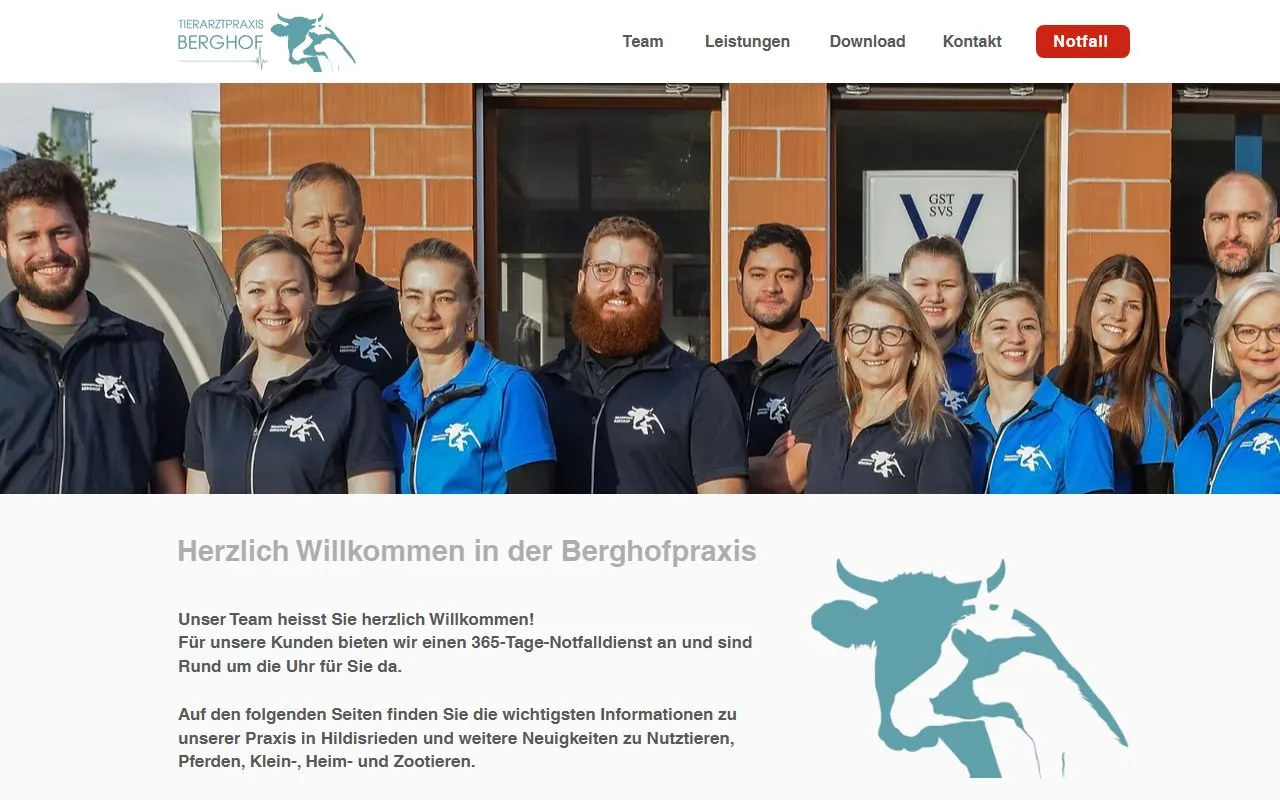 Tierarztpraxis Berghof GmbH — Tierarzt in Hildisrieden, Luzern. Bewertung 4.6/5.