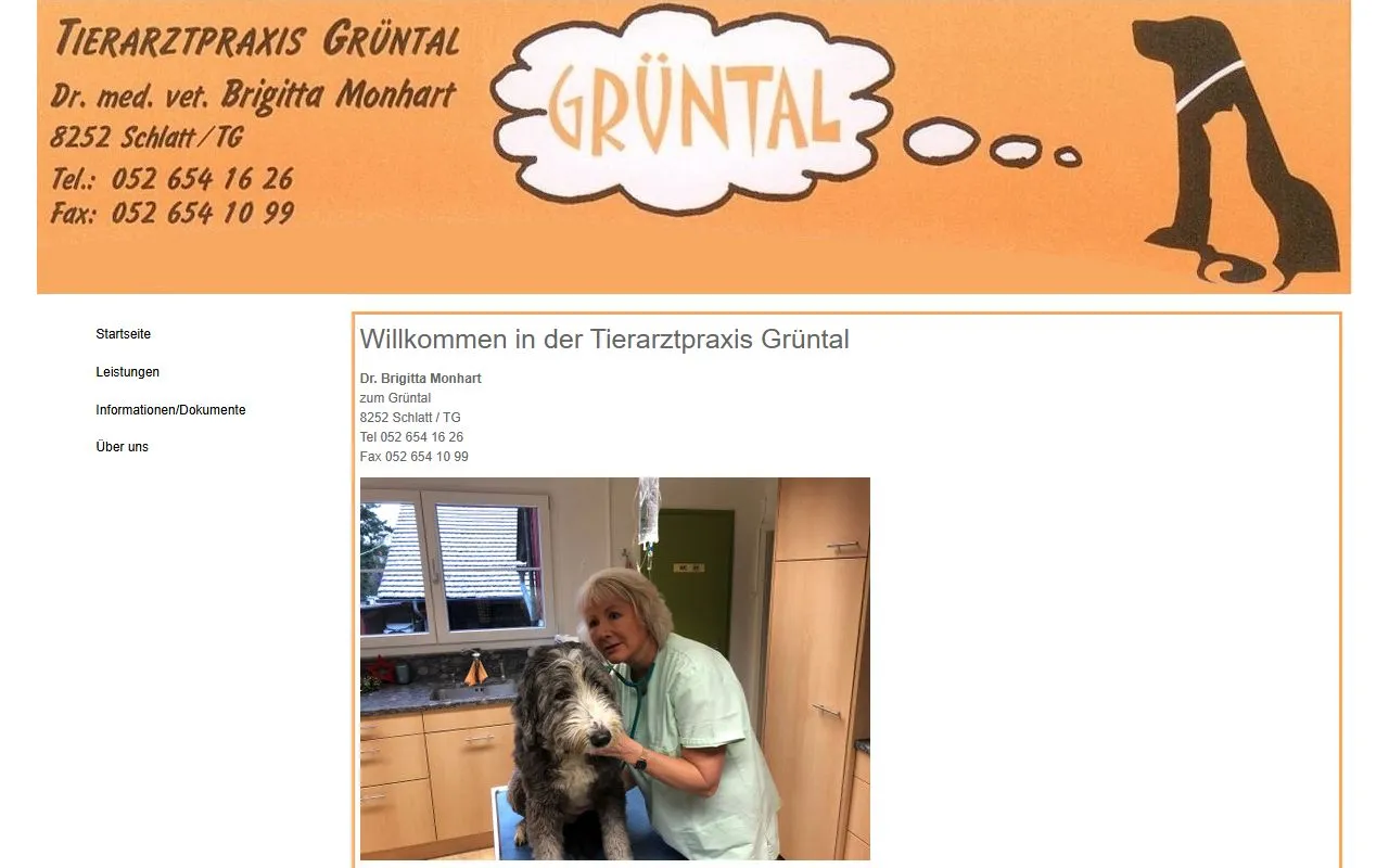 Tierarztpraxis Grüntal Dr. med.vet. Brigitta Monhart Schnyder — Tierarzt in Schlatt, Thurgau. Bewertung 4.7/5.
