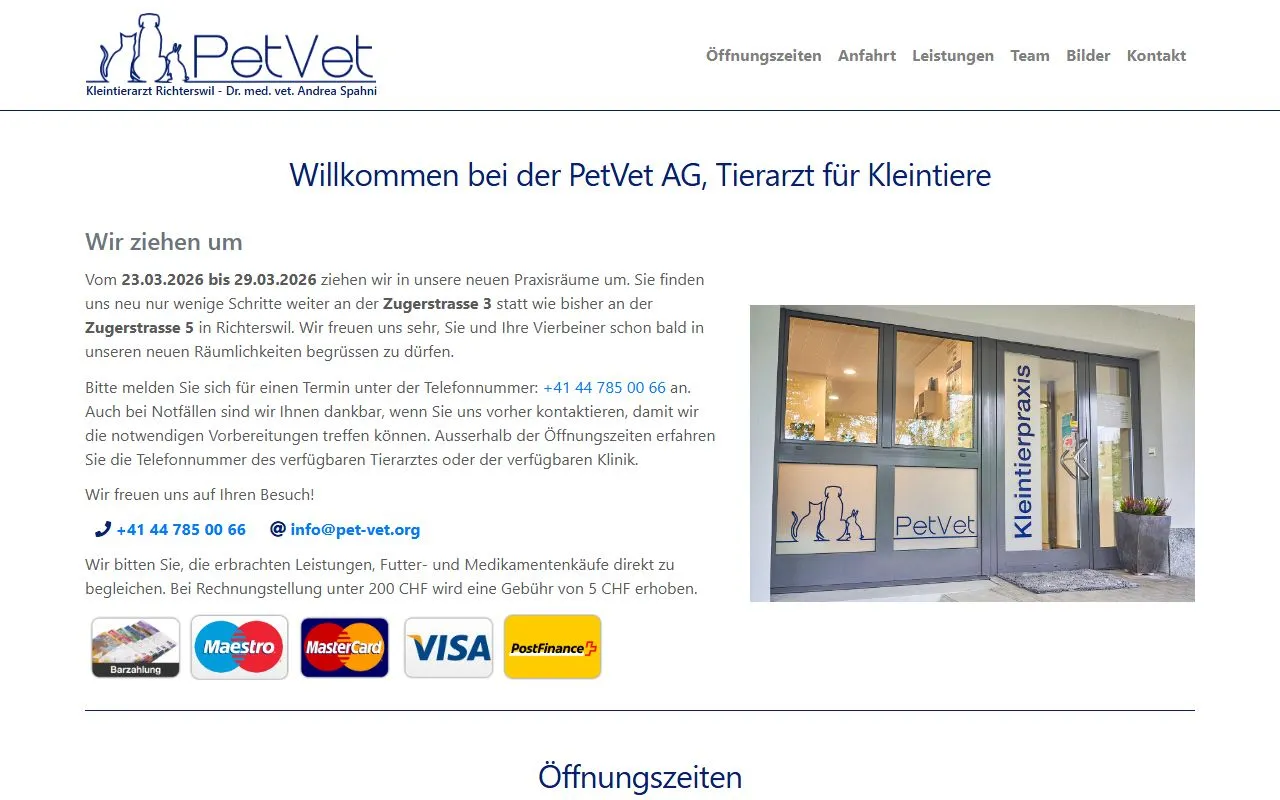 Tierarzt Richterswil — Tierarzt in Richterswil, Zürich. 