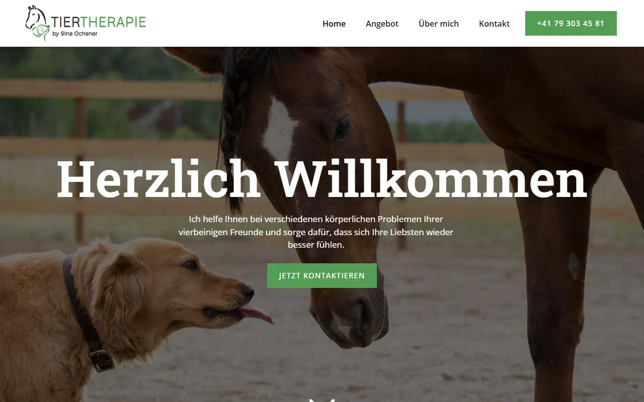 Tiertherapie Sina Ochsner — Tierdienste in Einsiedeln, Schwyz. 