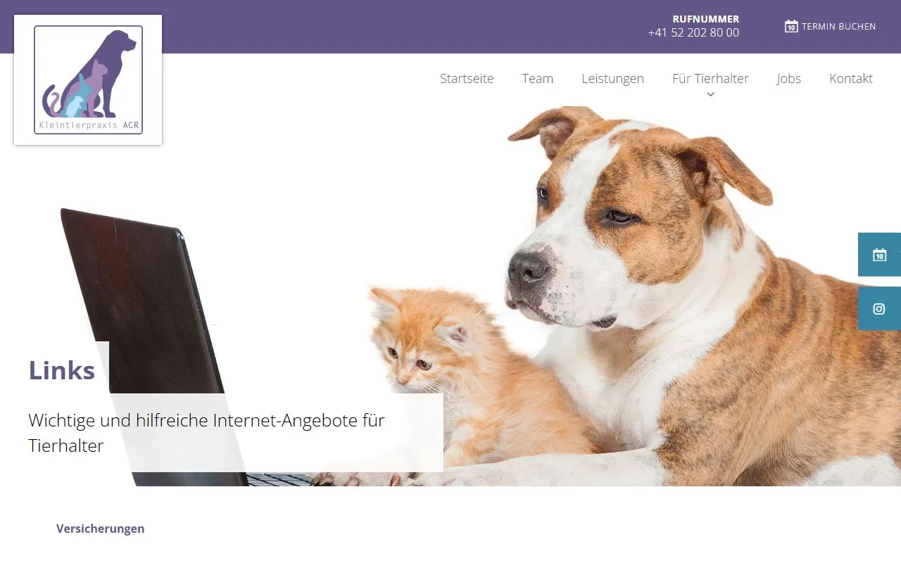Kleintierpraxis ACR AG — Tierarzt in Frauenfeld, Thurgau. 