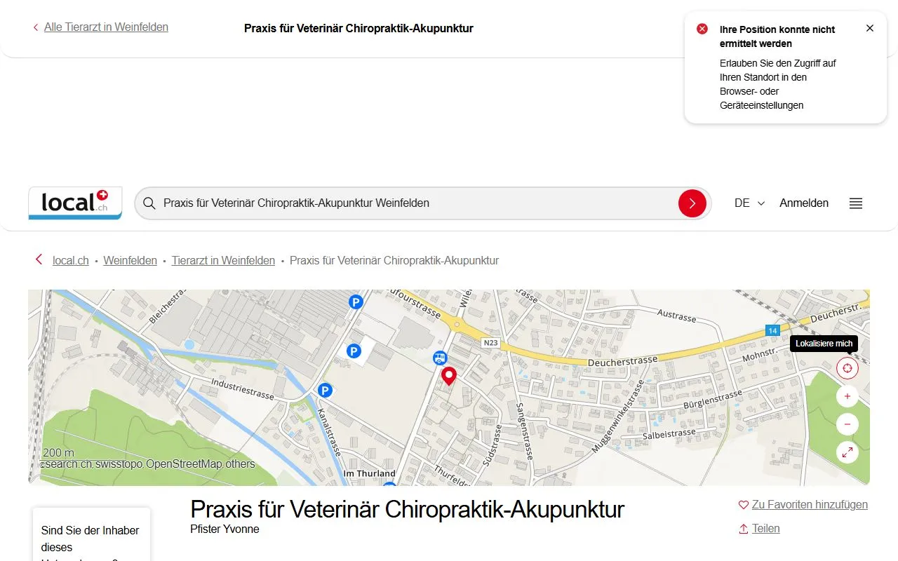 Praxis für Veterinär Chiropraktik-Akupunktur — Tierdienste in Weinfelden, Thurgau. 