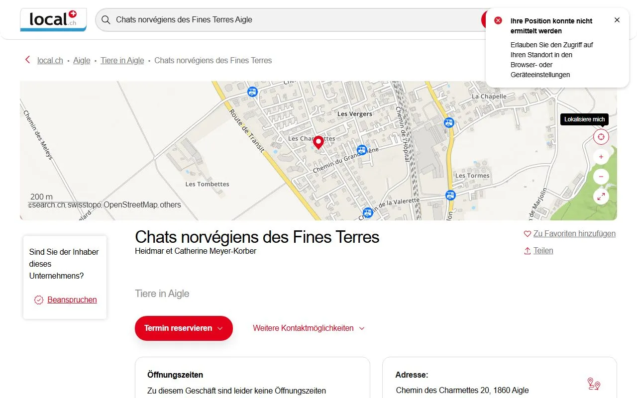 Chats norvégiens des Fines Terres — Tierarzt in Aigle, Waadt. 