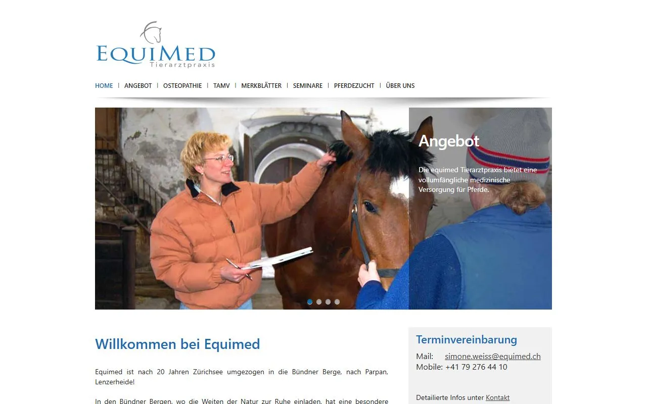 Equimed Tierarztpraxis Simone Weiss — Tierarzt in Wädenswil, Zürich. Bewertung 5.0/5.