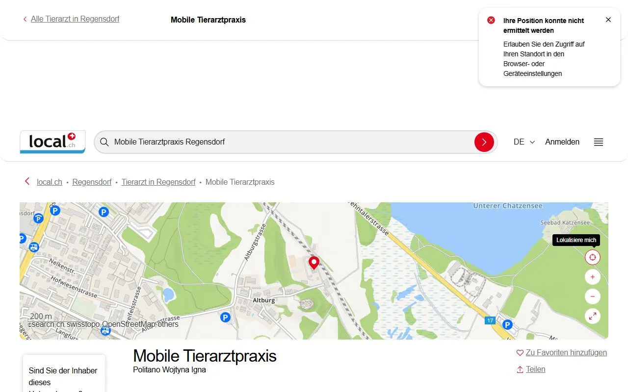 Mobile Tierarztpraxis — Tierarzt in Regensdorf, Zürich. Bewertung 5.0/5.