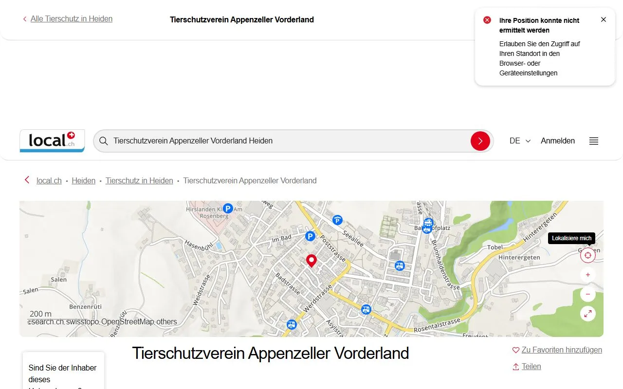 Tierschutzverein Appenzeller Vorderland — Tierheim in Heiden, Appenzell Ausserrhoden. Bewertung 2.7/5.