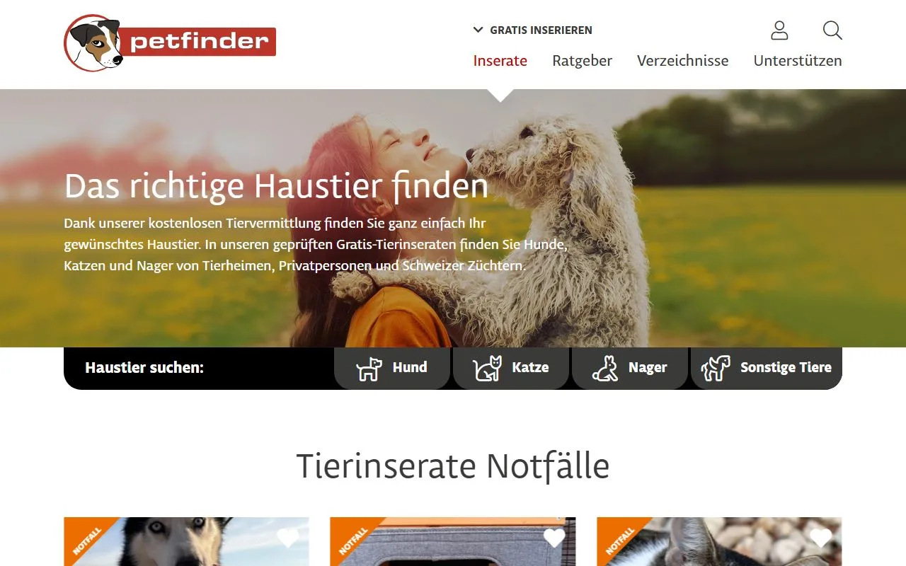Petfinder – Verein für Tiervermittlung und Tierschutz — Tierheim in Meisterschwanden, Aargau. Bewertung 3.1/5.