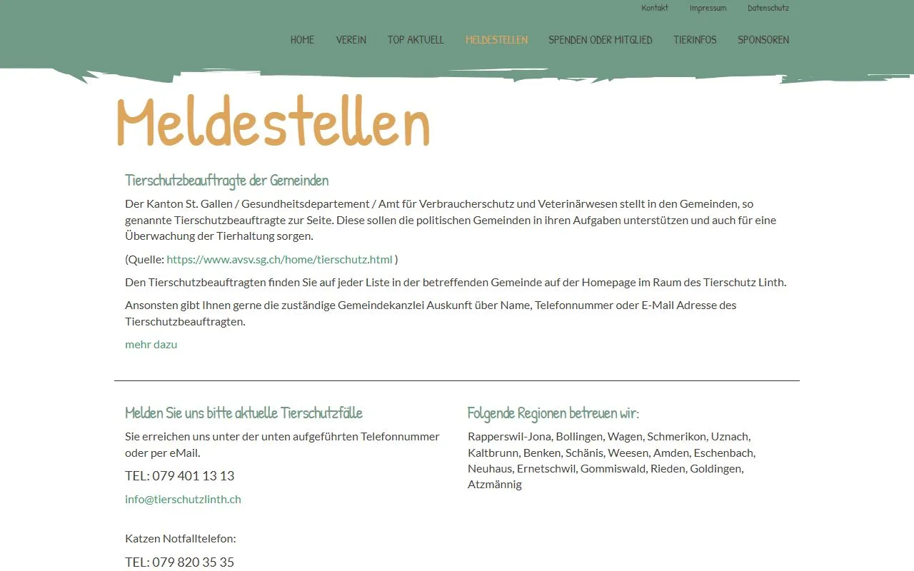 Tierschutz Linth — Tierheim in Rüti, Zürich. 