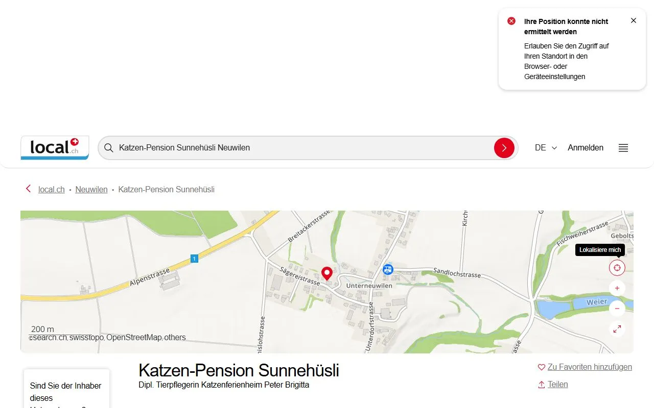 Katzen-Pension Sunnehüsli — Katzenpension in Neuwilen, Thurgau. Bewertung 5.0/5.