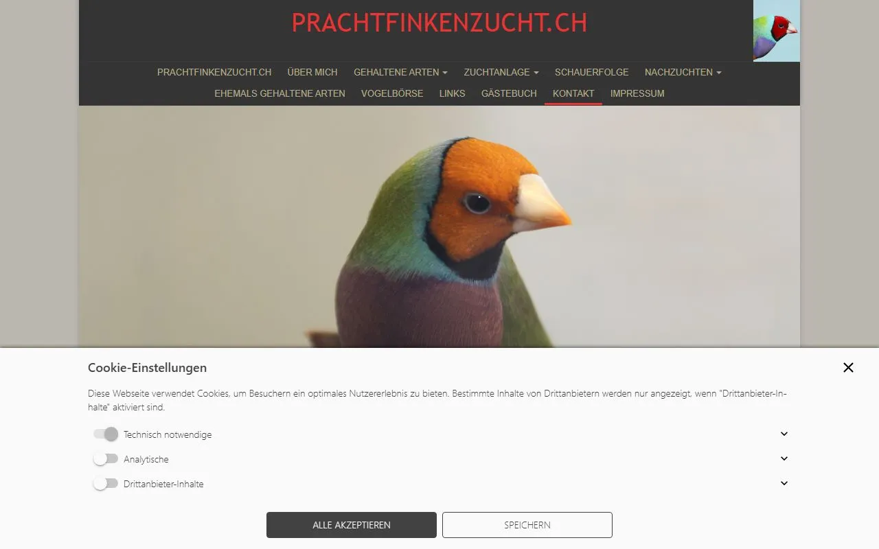 PRACHTFINKENZUCHT — Zoofachhandel in Stettlen, Bern. 