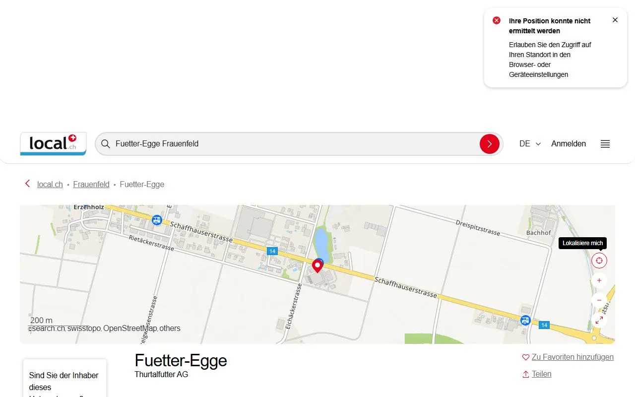 Fuetter-Egge — Zoofachhandel in Frauenfeld, Thurgau. 