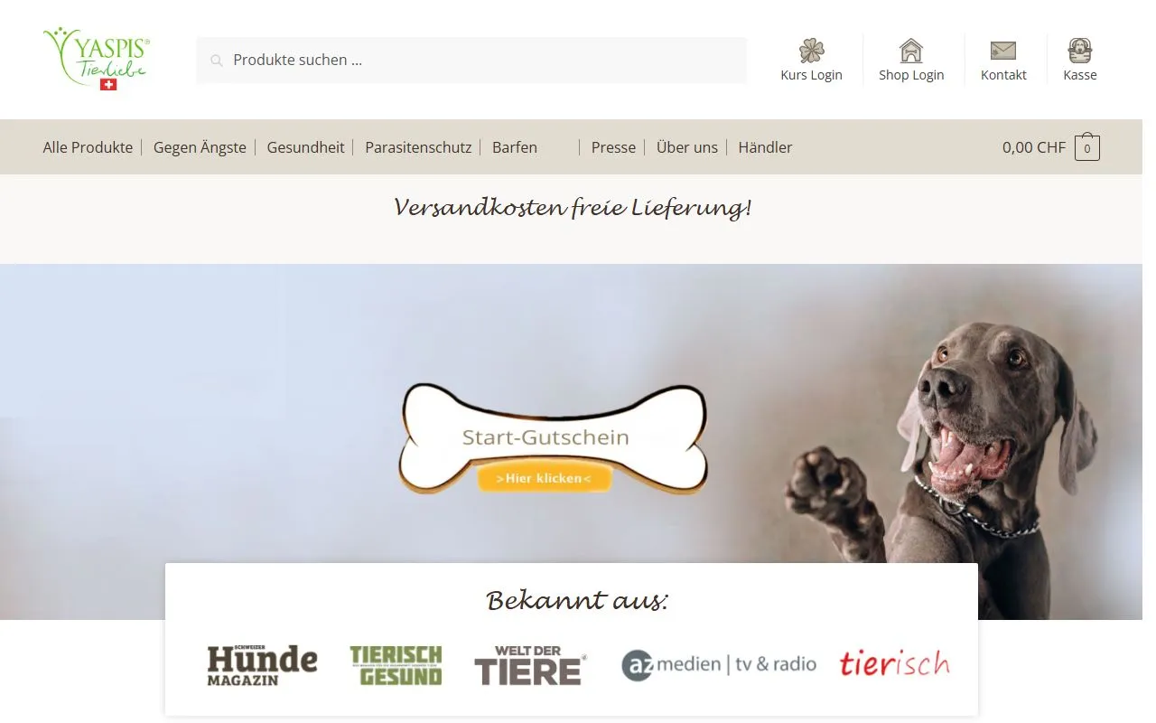 Yaspis Tierliebe — Zoofachhandel in Kreuzlingen, Thurgau. Bewertung 3.5/5.