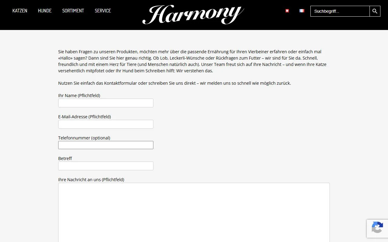 Harmony Pet Food — Zoofachhandel in Dietlikon, Zürich. Bewertung 5.0/5.