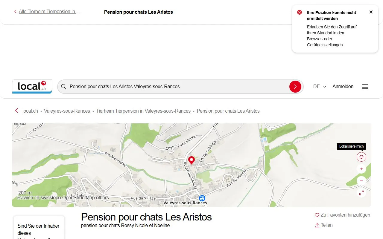 Nicole Rossy — Tierheim in Valeyres-sous-Rances, Waadt. Bewertung 5.0/5.