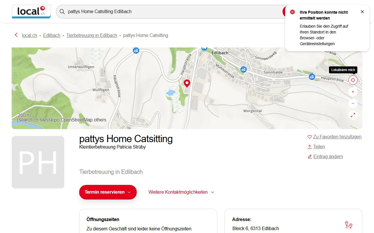 pattys Home Catsitting — Katzenpension in Edlibach, Zug. 