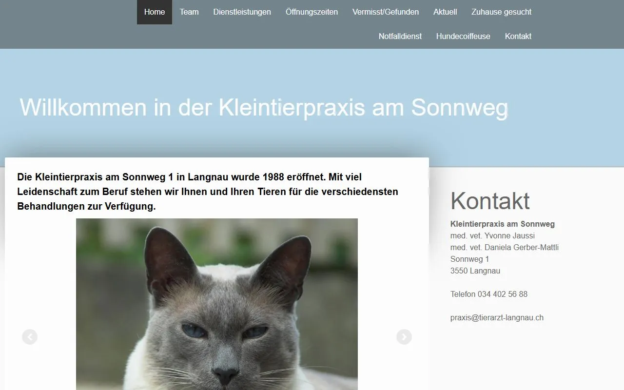 Kleintierpraxis — Tierarzt in Langnau im Emmental, Bern. 