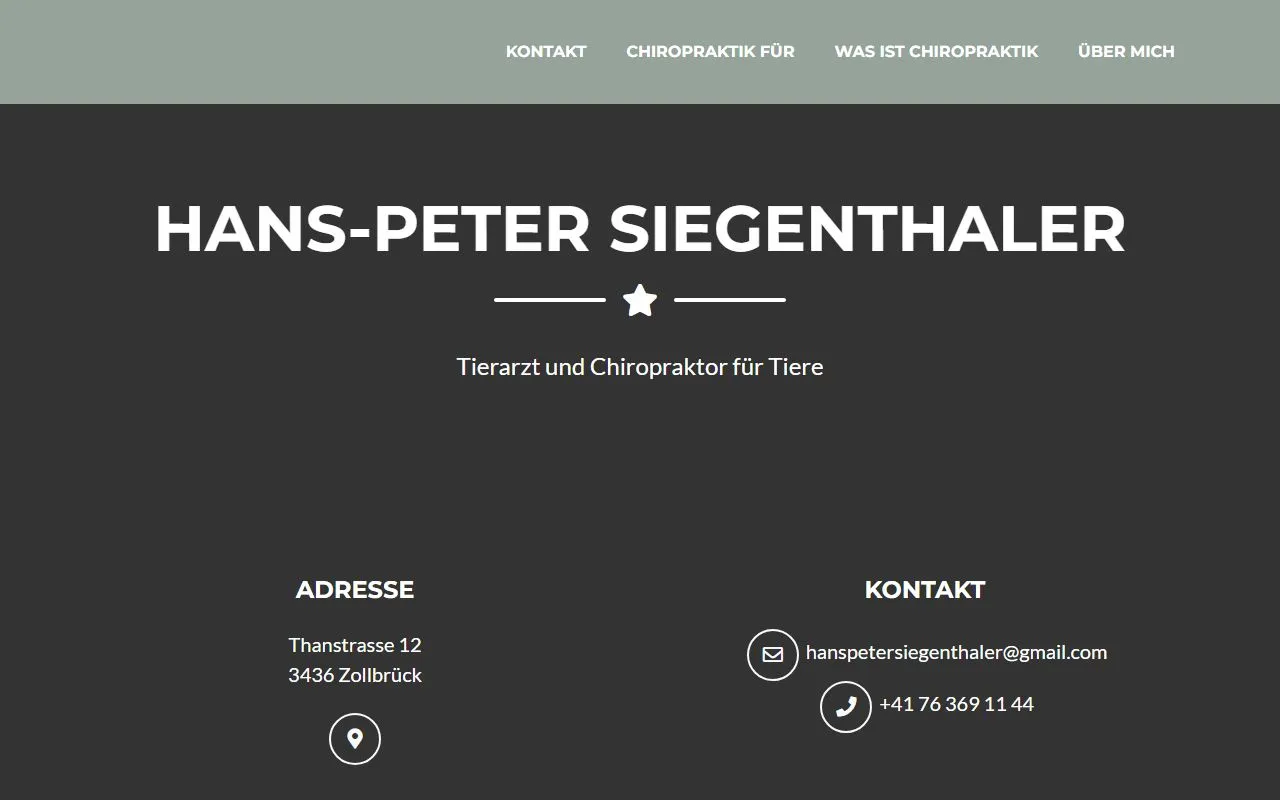 Siegenthaler Hans Peter — Tierdienste in Zollbrück, Bern. 