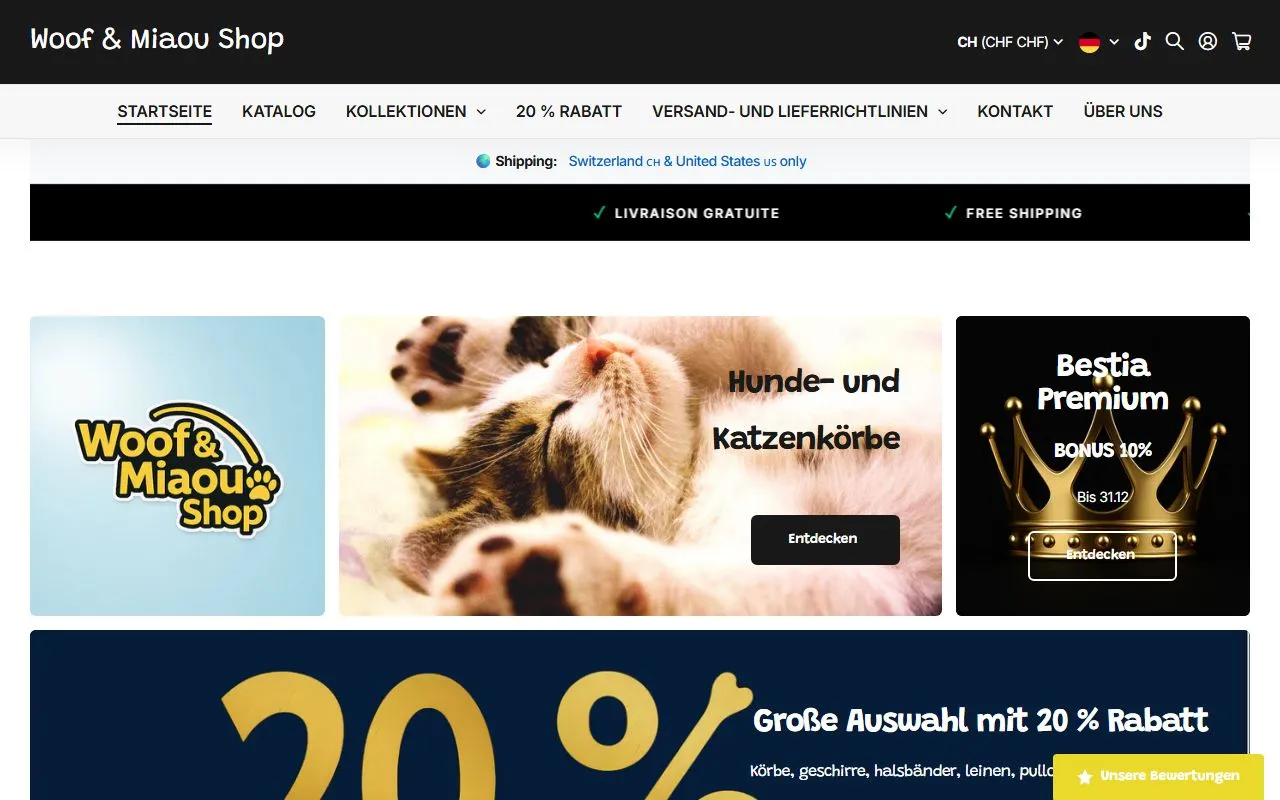 Woof Miaou Shop Cedric Coullery — Zoofachhandel in Bassecourt, Jura. 