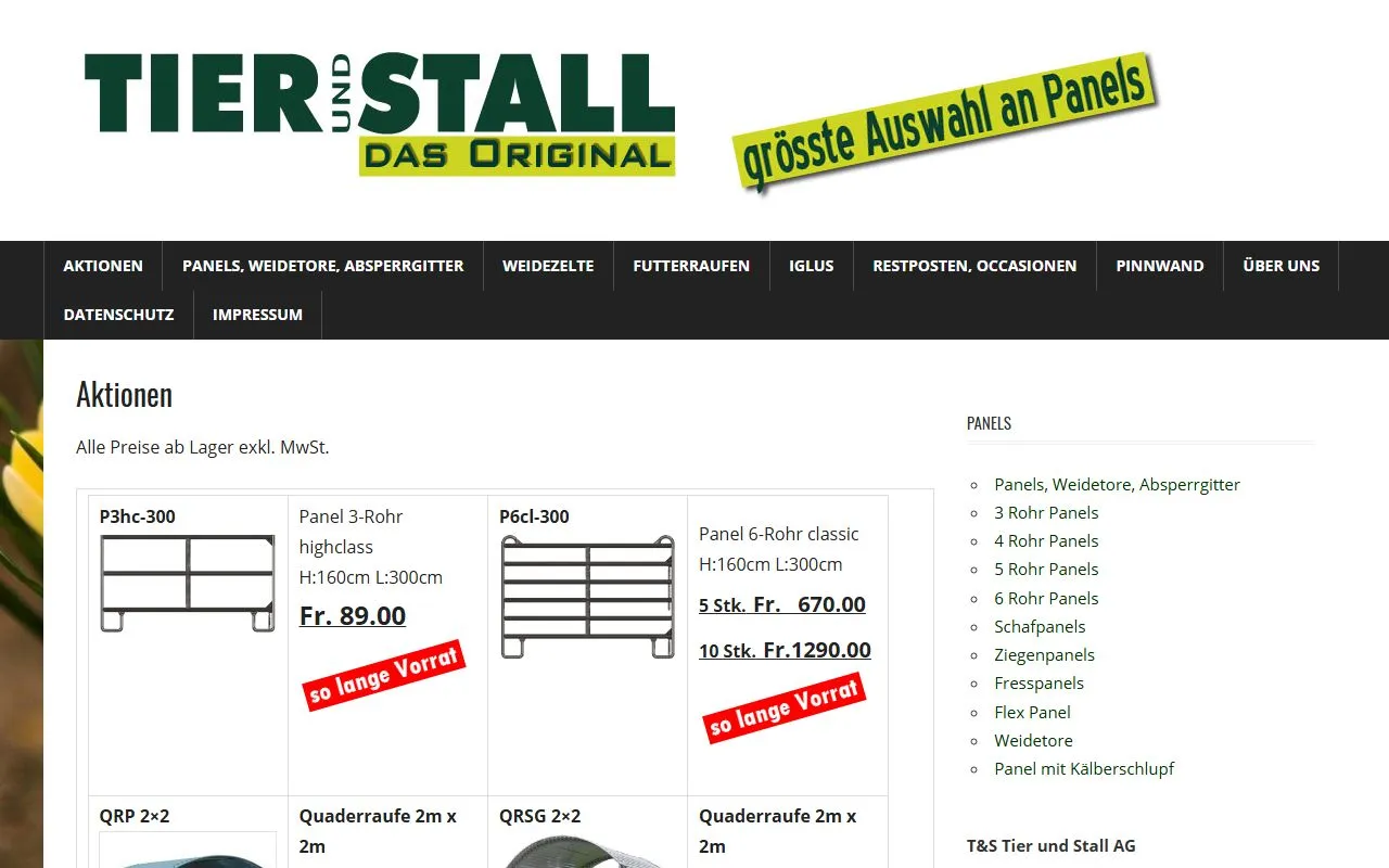 T S Tier Und Stall Ag — Zoofachhandel in Däniken SOPostfach, 4658 Däniken, Solothurn. 