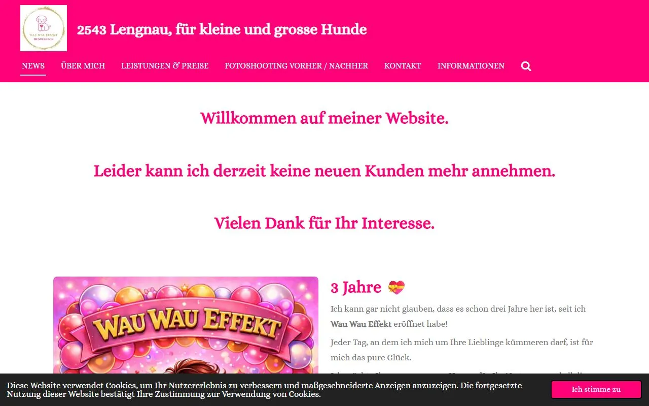 Wau Wau Effekt Hundesalon — Zoofachhandel in Lengnau, Bern. 