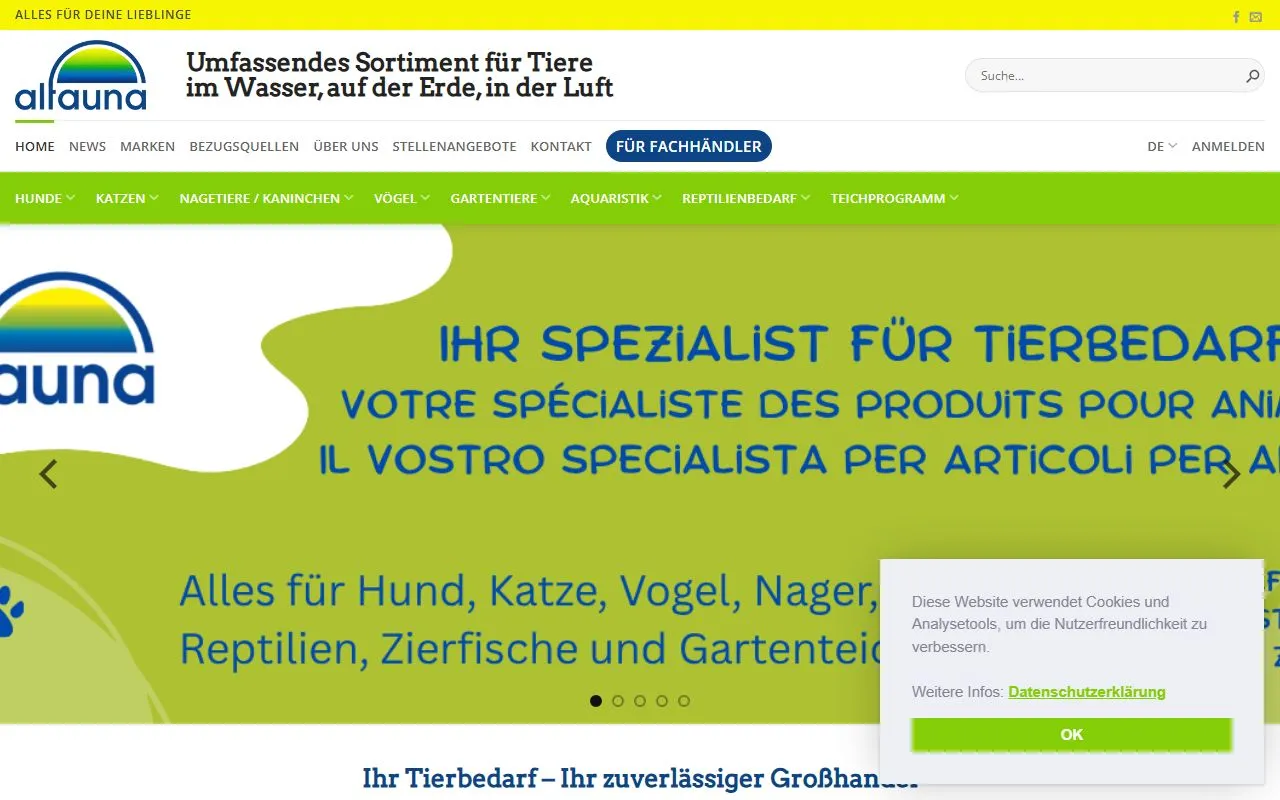 Alfauna Ag — Zoofachhandel in Zeiningen, Aargau. 