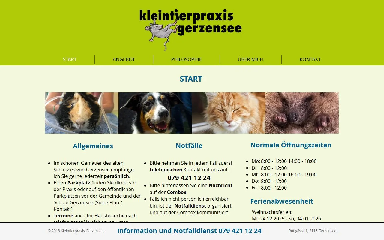 Kleintierpraxis Gerzensee — Tierarzt in Gerzensee, Bern. Bewertung 5.0/5.